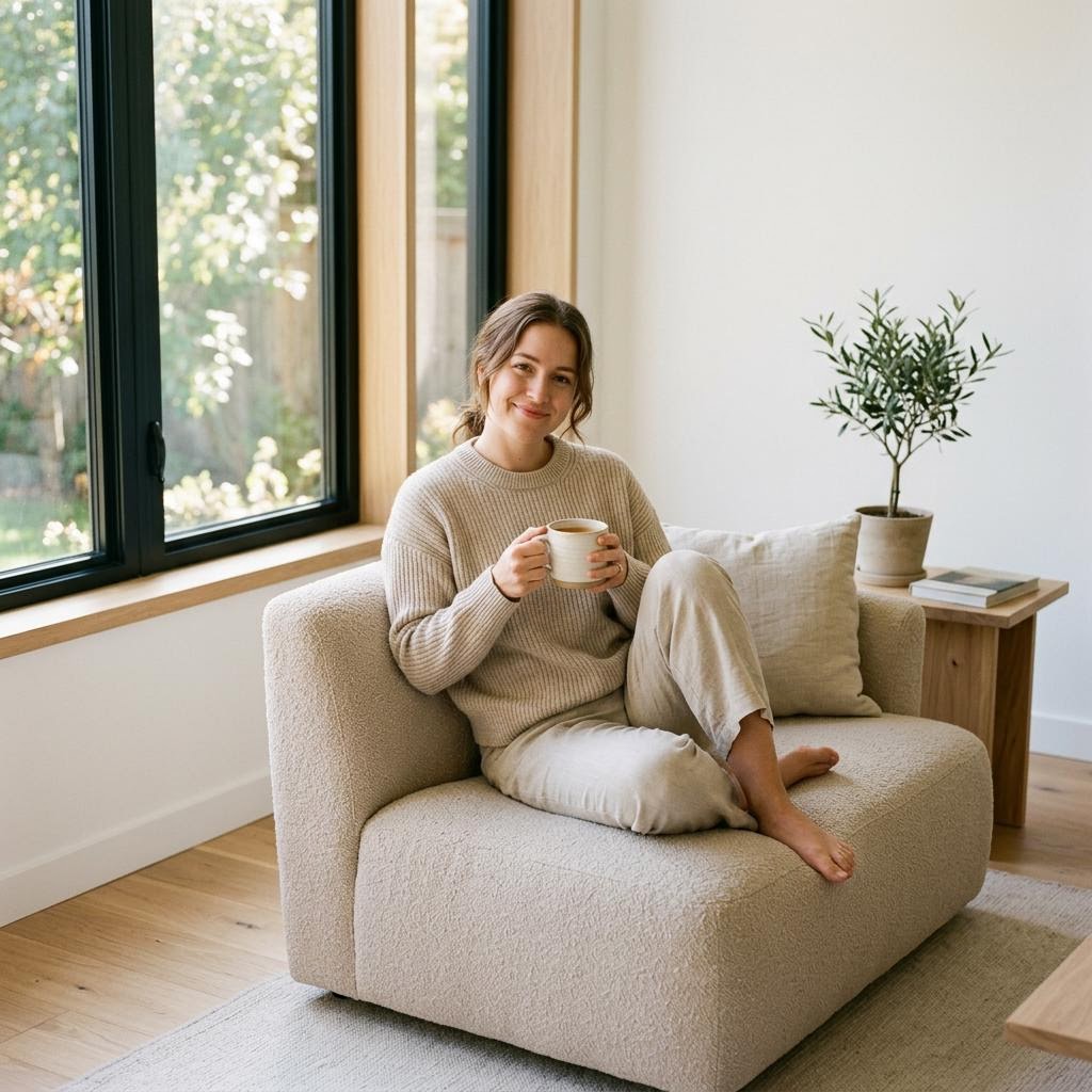 Person relaxing at home